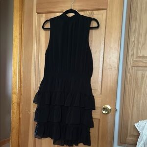 1. State Black Ruffled Tiered Mini Dress
